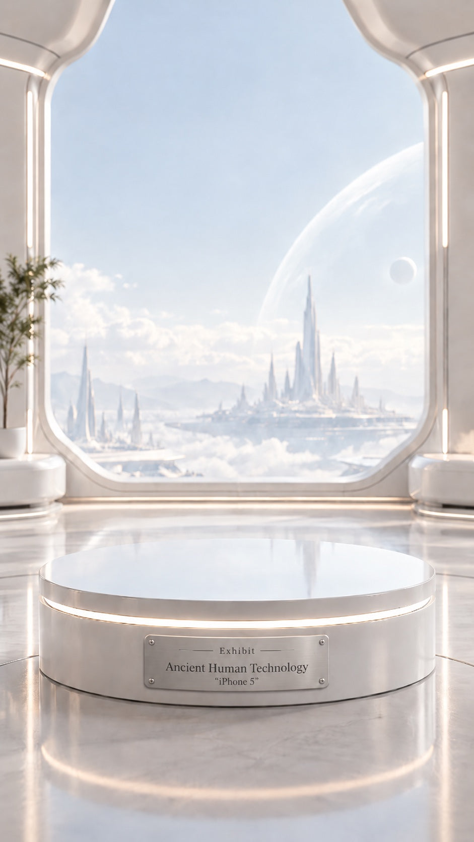 Exhibit plaque: Ancient Human Technology, “iPhone 5”